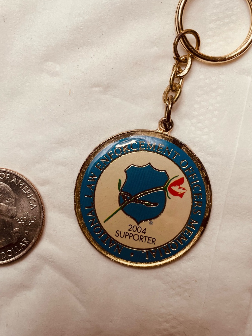2005 National Law Enforcement Offiers Memorial Blue & Cream Keychain